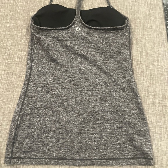 LULULEMON Tank Womens Size 6 Dark Gray Power Y Padded Athleisure Racerback - Picture 3 of 7